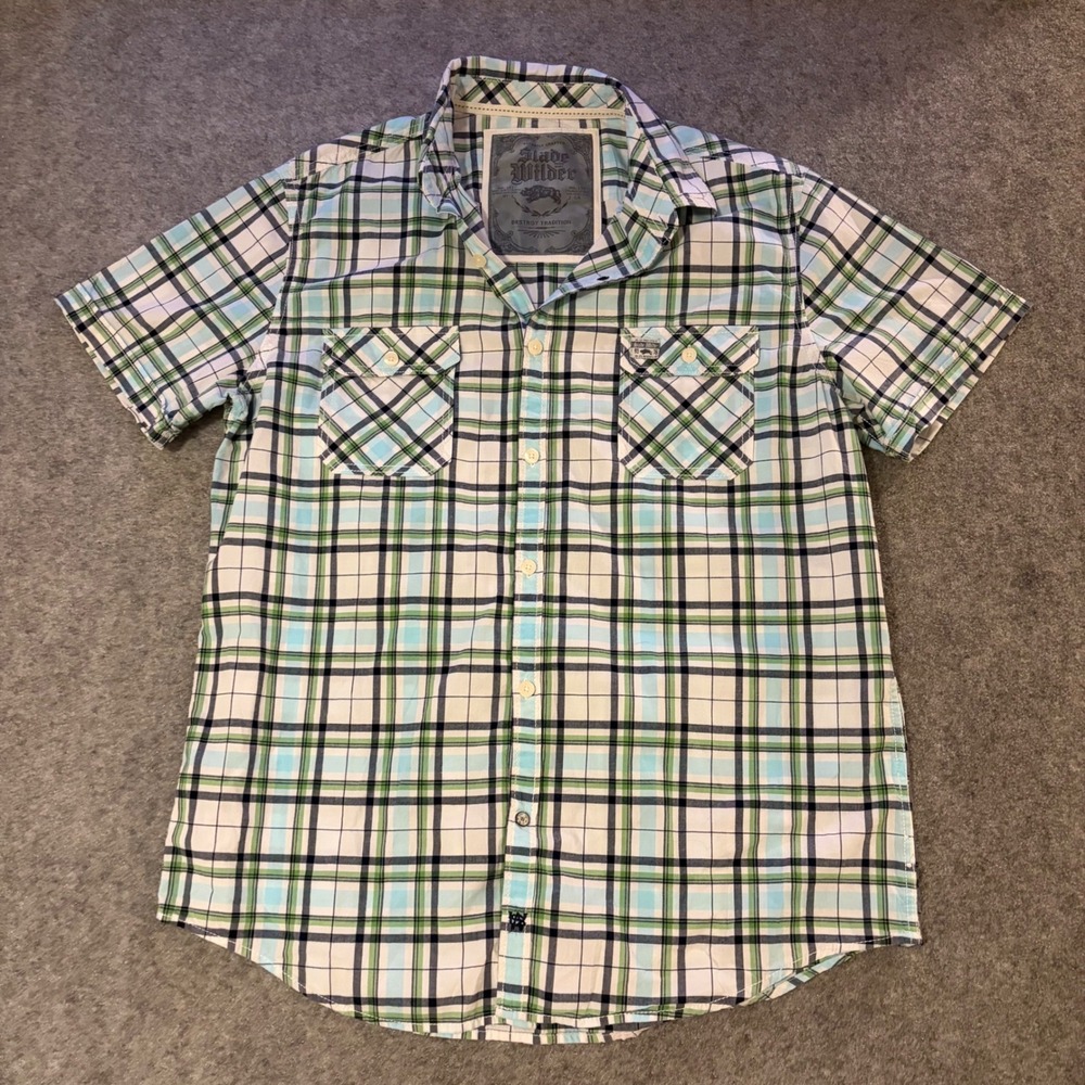 Y2K Slade Wilder Grunge Skater Surf Beach Button Down Casual Shirt Adult Large